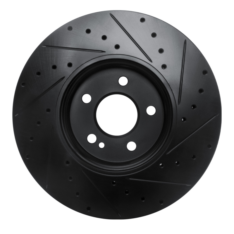Mercedes-Benz A220 Brake Rotor (1) - Front Left - R1 Concepts - Drilled & Slotted - Black - `19-`26